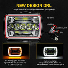 Pair 7x6'' 5x7'' LED Headlights HI/LO/DRL/TURN SIGNAL For 1983-2004 Toyota Hilux