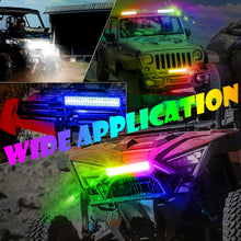 2x 4" & 12" RGB Chase & White LED Pods Work Light Bar Wireless Bluetooth UTV 4WD