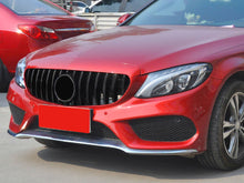 Gloss Black GT Front Grille For Mercedes-Benz W205/C205 Sedan & Coupe 2015–2018 (No Camera)