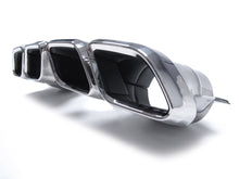 C63 Style Gloss Black Rear Diffuser + Chrome Tips For Mercedes W205 C250 C300 C43 AMG Sedan 2015-2021