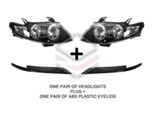 Pair LH+RH Head Light Black + Eyelids For Ford Falcon FG XT G6 G6E 2008-2014