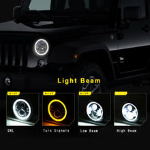 Pair 7'' Round LED Headlights Hi/Lo Beam DRL Turn Lamps For Mazda MIATA MX-5