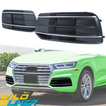 Pair Front Bumper Fog Light Grilles For Audi Q5 Non-S-Line 2018-2020