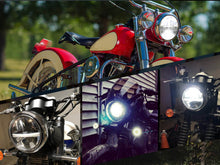 5-3/4” Round LED Headlight Hi/Lo Beam + Halo for Harley, Honda, Yamaha, Indian, Bobber