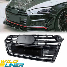 Gloss Black S5 Style Front Bumper Grille For Audi A5 S5 B9 2017–2019