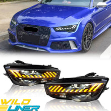 LED Sequential Headlight Front DRL Lamp Assembly for Audi A7 C7 RS7 2012-2015 w/o AFS