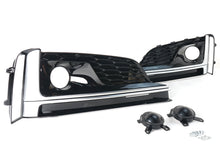 Black+Chrome Fog Light Grille Bezels For Audi A5 S-Line S5 2018 2019