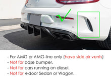 C63S Style Rear Diffuser + Quad Black Exhaust Tips for Mercedes W205 C205 AMG Coupe C43 2015-2021