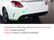 C63 Style Gloss Black Rear Diffuser + Chrome Tips For Mercedes W205 C250 C300 C43 AMG Sedan 2015-2021