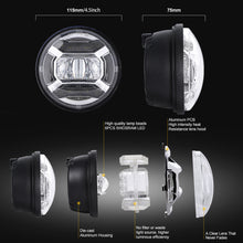 4.5 inch 30W LED Passing Lamps Fog Lights for Motorcycle Harley Road King Classic FLHRC / Custom FLHRS / (EFI) FLHR FLHRS