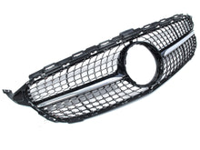 Black+Silver Diamond Front Bumper Grill for Mercedes C-Class W205 C205 A205 2015-2018 pz128