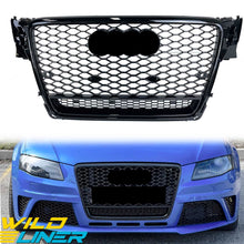 RS4 Style Gloss Black Honeycomb Front Grille For Audi A4 S4 B8 2009–2012