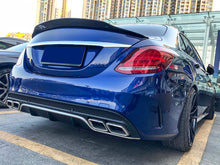 C63 Style Rear Diffuser + Chrome Exhaust Tips For Mercedes W205 S205 C43 AMG 2015-2021