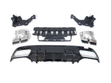 C63 Style Gloss Black Rear Diffuser + Chrome Tips For Mercedes W205 C250 C300 C43 AMG Sedan 2015-2021