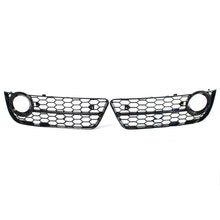 Gloss Black Honeycomb Fog Light Grille Cover For 2008-2012 Audi A5 Non-Sline Standard Bumper