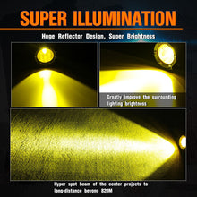 2x 4" 3000K Round LED OffRoad Driving Lights Spot Pods Yellow Fog Headlight 4WD