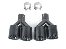 Dual Carbon Fiber Exhaust Twin End Tips Tail Pipe Pair for BMW 63mm in 101MM out