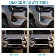 For 2024+ Toyota Hilux LED DRL Turn Signal LED Front Fog Lights Daytime Running Lamp w/ Turn Signal