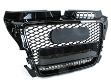 Gloss Black RS3 Style Honeycomb Front Grille For Audi A3 8P 2009–2013