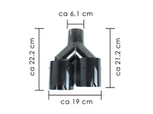 Dual Carbon Fiber Exhaust Twin End Tips Tail Pipe Pair for BMW 63mm in 101MM out