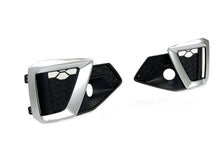 Black+Chrome Fog Light Grille Covers Left+Right Audi A4 B9 S-Line S4 2020-2024
