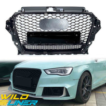 Gloss Black Mesh Honeycomb Front Grill For Audi A3 S3 8V 2013–2016 Replacement
