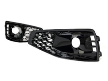 Pair Front Bumper Fog Light Grille Covers For Audi A4 S4 B9 2020-2024