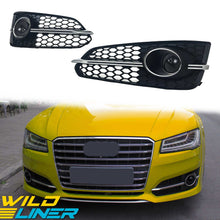 Honeycomb Fog Light Grille Covers Left+Right Audi A8 S8 W12 2015-2018