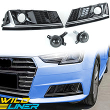 Left+Right Fog Light Covers w/ ACC Caps For Audi A4 B9 Non-S-Line 2017-2019