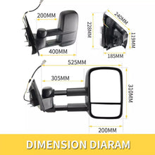 2x L+R Extendable Towing Mirrors For Mazda BT-50 UP UR 2012-2019 Black