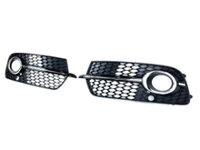 Black+Chrome Fog Light Grille Covers Left+Right Audi Q5 S-Line SQ5 2013-2017