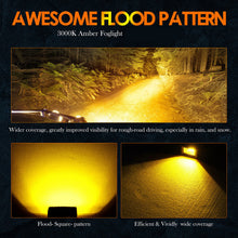 2x 3" LED Work Light Bar Cube Flood Pods Driving Fog Reverse 3000K Pods ATV 4WD