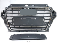 Dark Gray W/Chrome Frame Front Bumper Grille fits 2014-2016 Audi A3