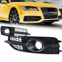For 2012-2015 Audi A7 S-Line S7 Honeycomb Front Bumper Fog Light Grille Cover Black/Chrome