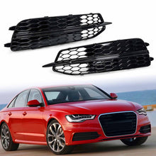 All Black Fog Light Grille Covers Left+Right Audi A6 C7 S-Line S6 2012-2015