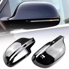Gloss Black Side Mirror Cover Caps for Audi A4 S4 B8 A5 S5 8T Q3 2008-2012