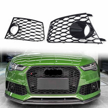 Pair Front Bumper Honeycomb Fog Light Grilles Audi RS6 2014-2018