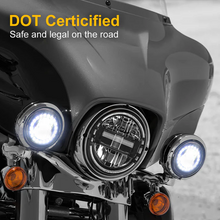 Pair 4.5 inch LED Fog Lights Clock Design For Harley Road King Electra Glide Motorcycle Model
