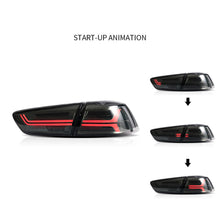 Smoked Black LED Tail Lights For 2008-2017 Mitsubishi Lancer CJ CF EVO X Sedan Rear Lamps