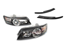 L+R Black Headlights + Eyelids Trims For Holden Commodore VY 2002-2004