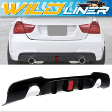 Gloss Black Rear Diffuser w/ LED Light For BMW E90 E91 M Sport 2005–2012