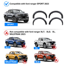 6pcs Fender Flares Slim Style Matte Black Guard for Next Gen Ford Ranger PY Sport 2022-2025