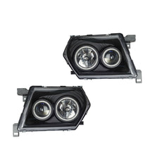Black Headlight+Indicator For Nissan Patrol GU 1997-2007 Head Light Angel Eye LED