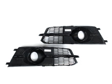 Pair Front Bumper Fog Light Grilles For Audi A6 S-Line / S6 2016-2018 Chrome/Black
