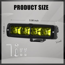 2x 6" LED Work Light Bar Spot Pods Amber Fog Lamp Offroad Drving Trcuk & Wiring