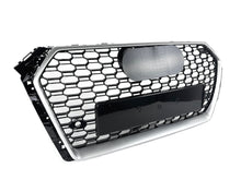 RS4 Style Honeycomb Front Grille Chrome Frame For Audi A4 B9 S4 2017–2019