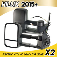 Pair L+R Extendable Towing Mirrors for Toyota Hilux 2015/7-2019 Black