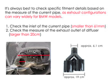 Dual Carbon Fiber Exhaust Twin End Tips Tail Pipe Pair for BMW 63mm in 101MM out