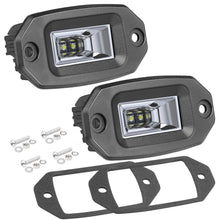 Pair 4.3" Flush Mount LED Work Light Bar Flood Driving Fog Backup Reverse Bumper 4WD