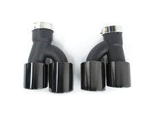 Pair For 2017-2023 BMW 5 Series G30 540i BLACK Twin Exhaust Tips Muffler Pipe